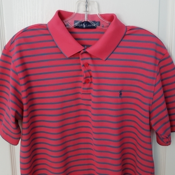 Ralph Lauren Pink & Blue Striped Polo Shirt Youth Size XL - Picture 3 of 4